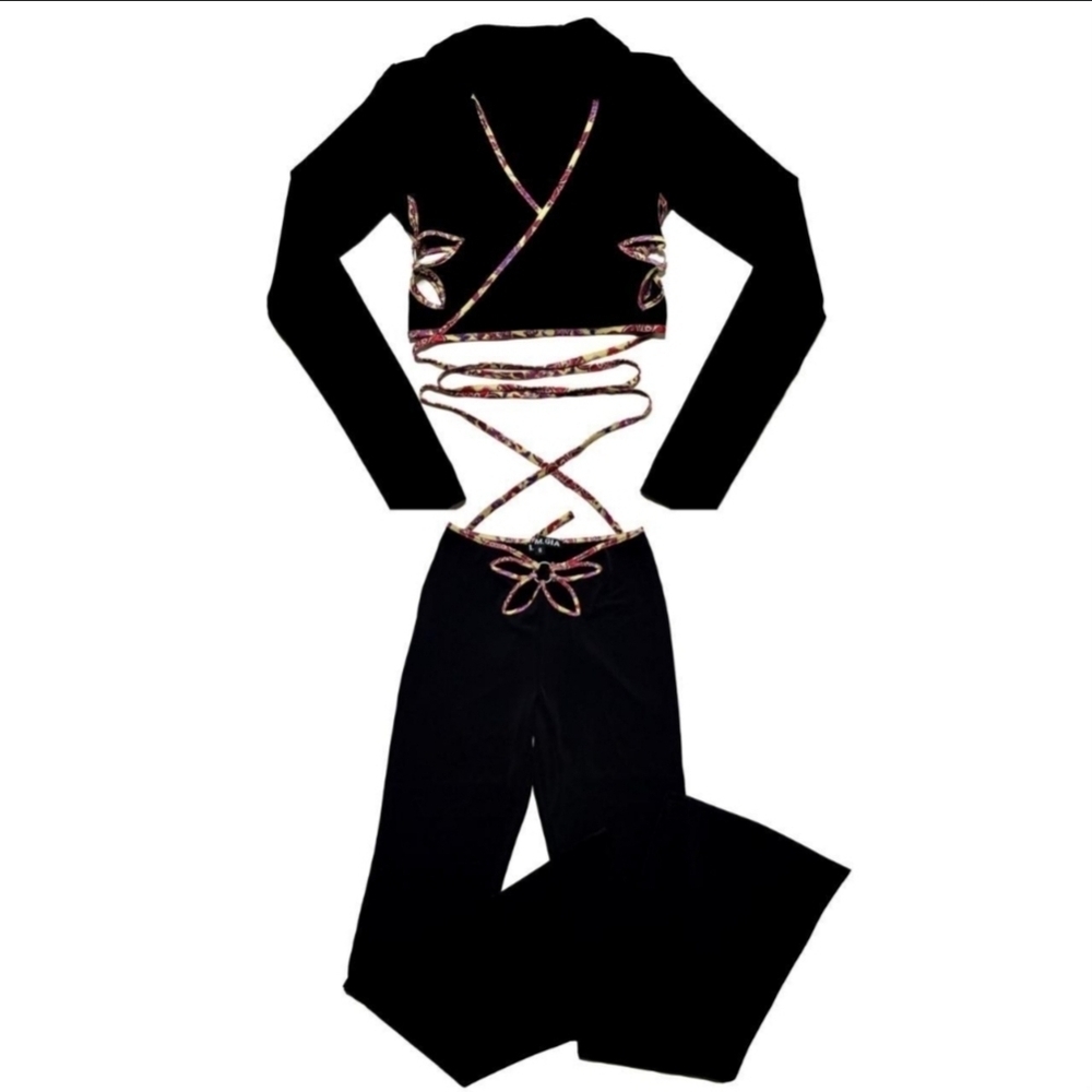 I AM GIA Renalee Set Black Floral Size Medium Authentic - Picture 3 of 16